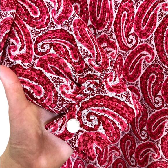 Vintage 70s Handmade Paisley Long Sleeve Knit Bohemian Mod Maxi Dress XS - Picture 6 of 7